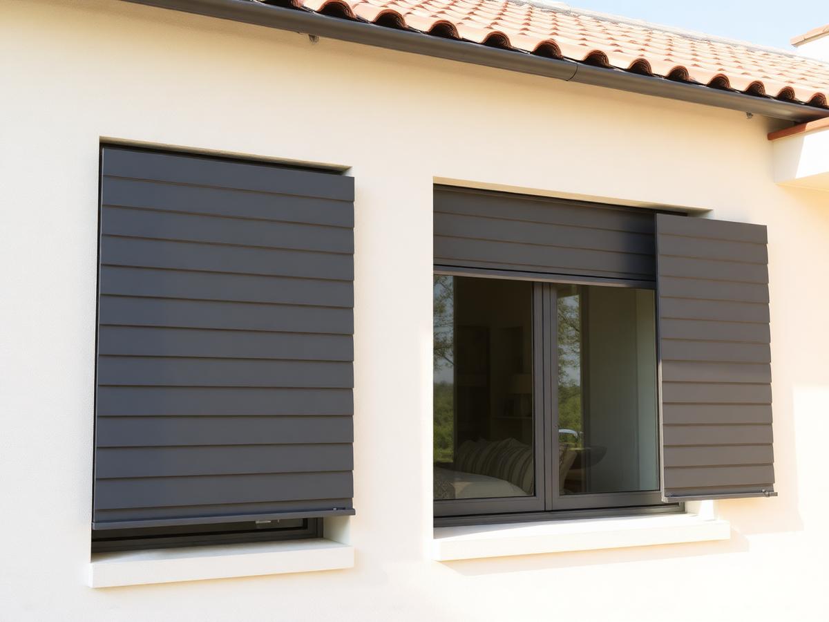 Volets roulants électriques sur une maison